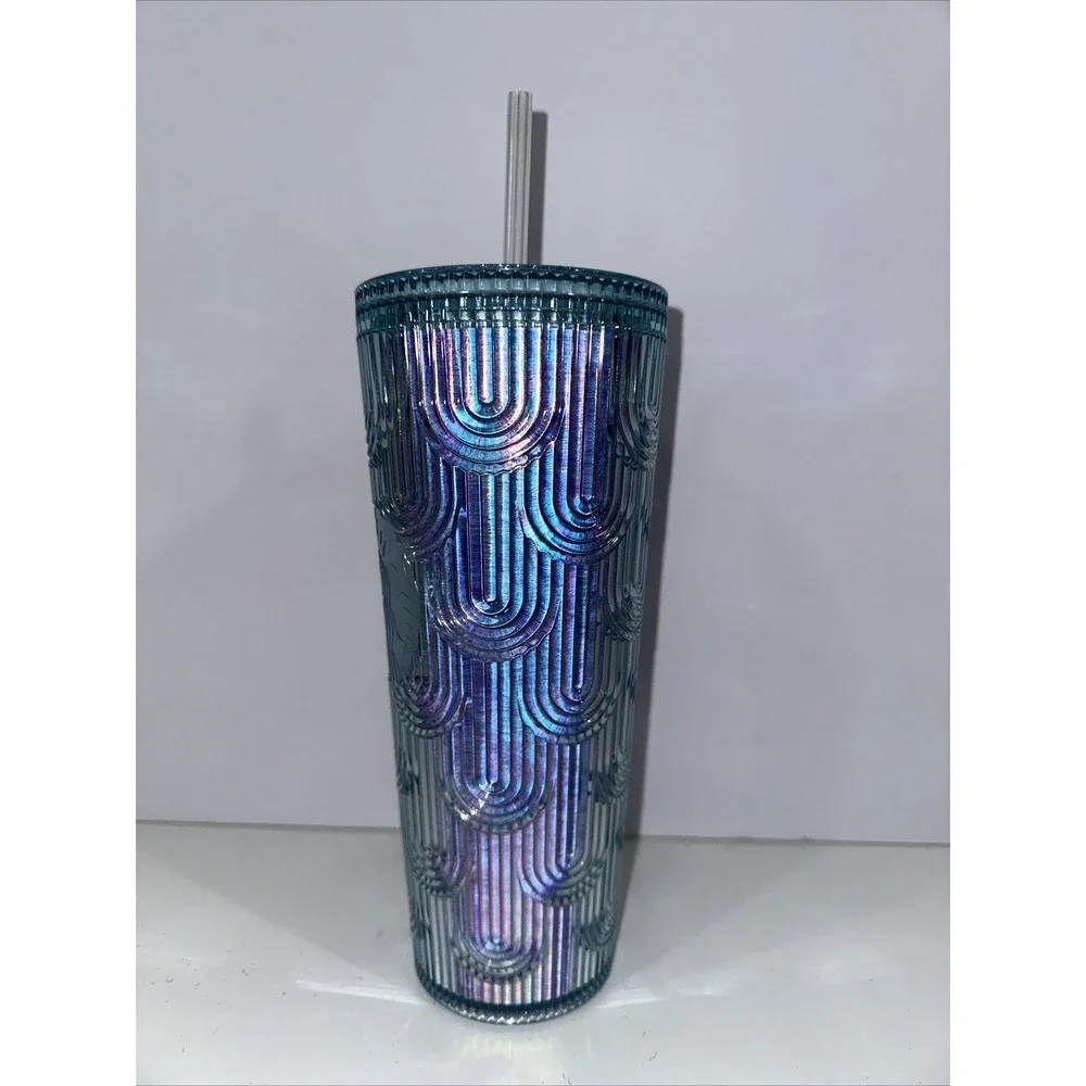 Starbucks 2022 Spring Green Iridescent Core 24oz Cold Cup Tumbler‎ Venti EUC